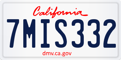 CA license plate 7MIS332