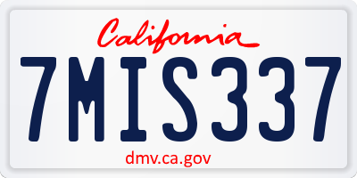 CA license plate 7MIS337