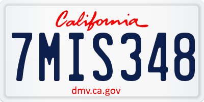 CA license plate 7MIS348