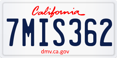 CA license plate 7MIS362