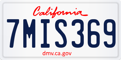 CA license plate 7MIS369