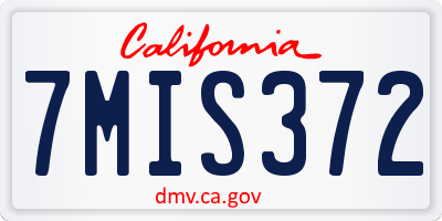 CA license plate 7MIS372