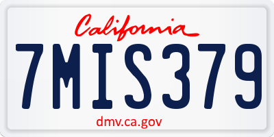 CA license plate 7MIS379