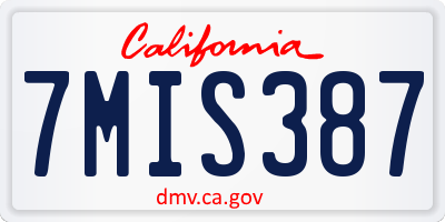 CA license plate 7MIS387
