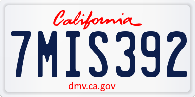 CA license plate 7MIS392