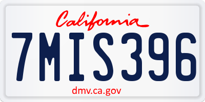 CA license plate 7MIS396
