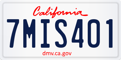 CA license plate 7MIS401