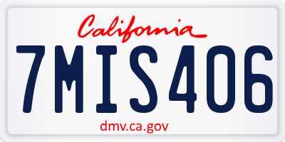 CA license plate 7MIS406