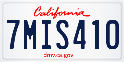 CA license plate 7MIS410
