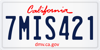 CA license plate 7MIS421