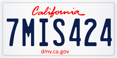 CA license plate 7MIS424