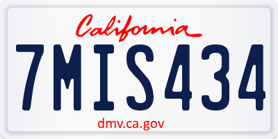 CA license plate 7MIS434
