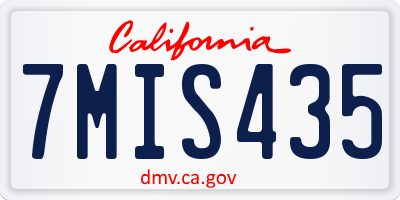 CA license plate 7MIS435