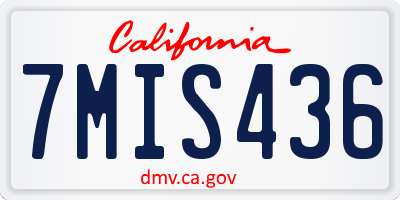 CA license plate 7MIS436