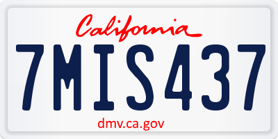 CA license plate 7MIS437