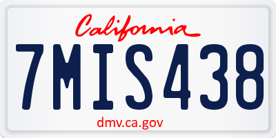 CA license plate 7MIS438