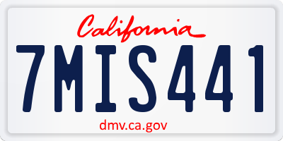CA license plate 7MIS441