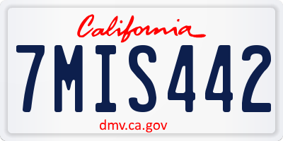 CA license plate 7MIS442