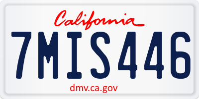 CA license plate 7MIS446