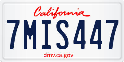 CA license plate 7MIS447