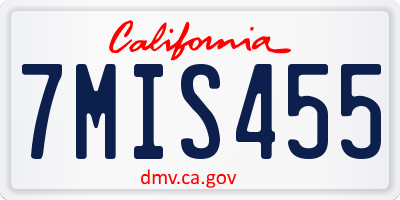 CA license plate 7MIS455