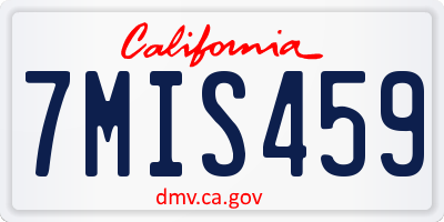 CA license plate 7MIS459