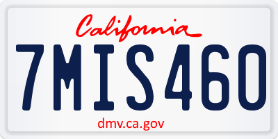 CA license plate 7MIS460