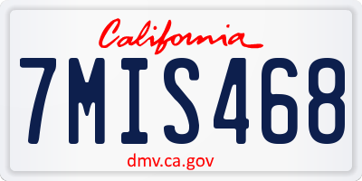 CA license plate 7MIS468