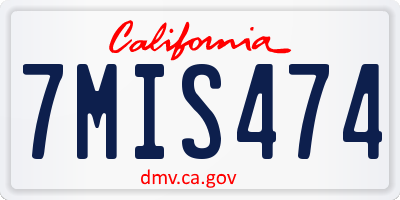 CA license plate 7MIS474