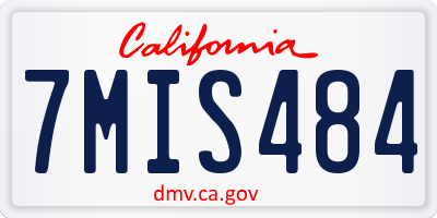 CA license plate 7MIS484