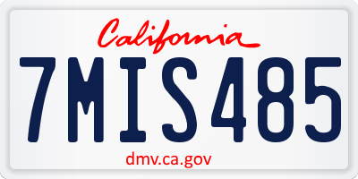 CA license plate 7MIS485