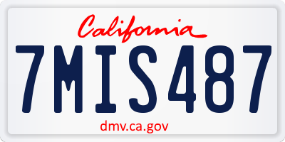 CA license plate 7MIS487