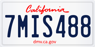 CA license plate 7MIS488