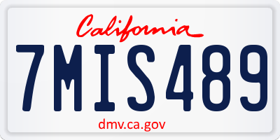 CA license plate 7MIS489