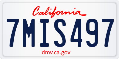 CA license plate 7MIS497