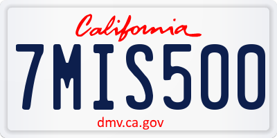 CA license plate 7MIS500