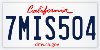 CA license plate 7MIS504