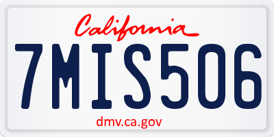 CA license plate 7MIS506