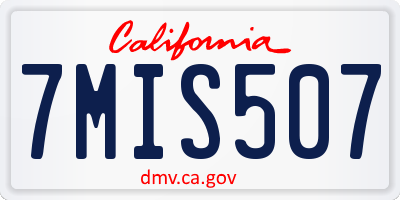 CA license plate 7MIS507