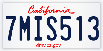 CA license plate 7MIS513