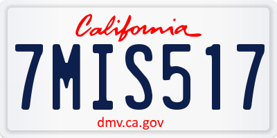 CA license plate 7MIS517