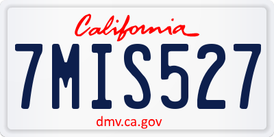 CA license plate 7MIS527