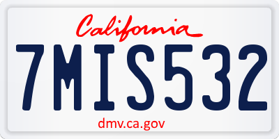 CA license plate 7MIS532