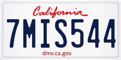 CA license plate 7MIS544