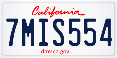 CA license plate 7MIS554