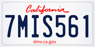 CA license plate 7MIS561