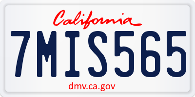 CA license plate 7MIS565