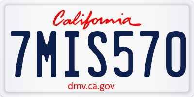 CA license plate 7MIS570
