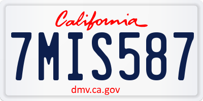 CA license plate 7MIS587