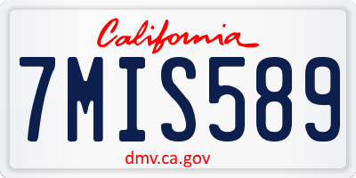 CA license plate 7MIS589